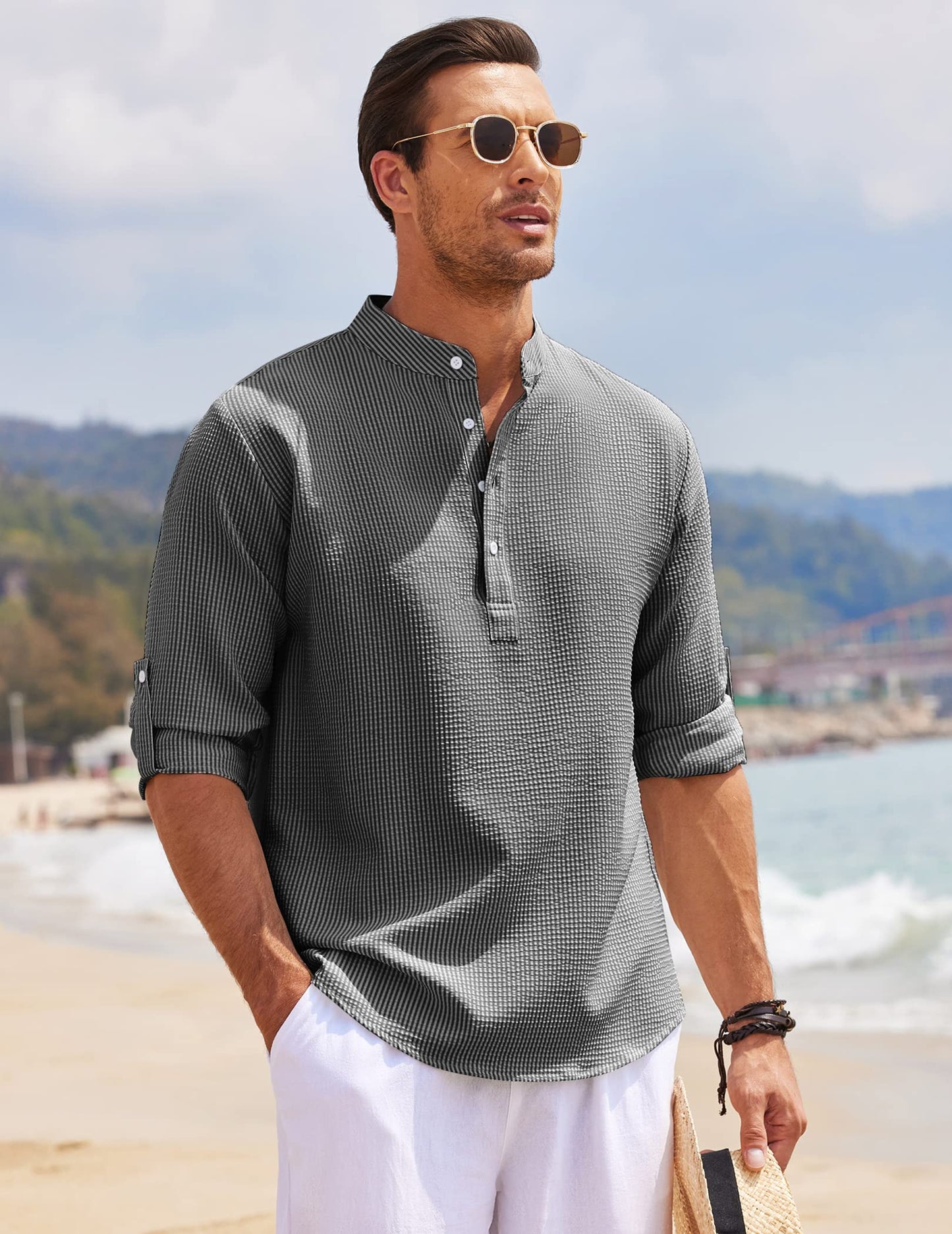 Polo uomo con bottoni – T-shirt elegante in cotone per occasioni casual