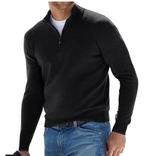 Pullover casual uomo – Maglione mezza zip elegante e comodo